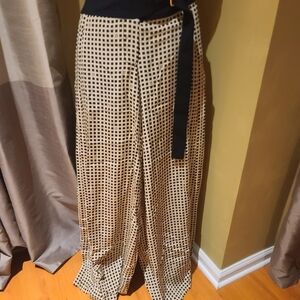 Tory Burch Black and Cream Wide Leg Pants Sz 2